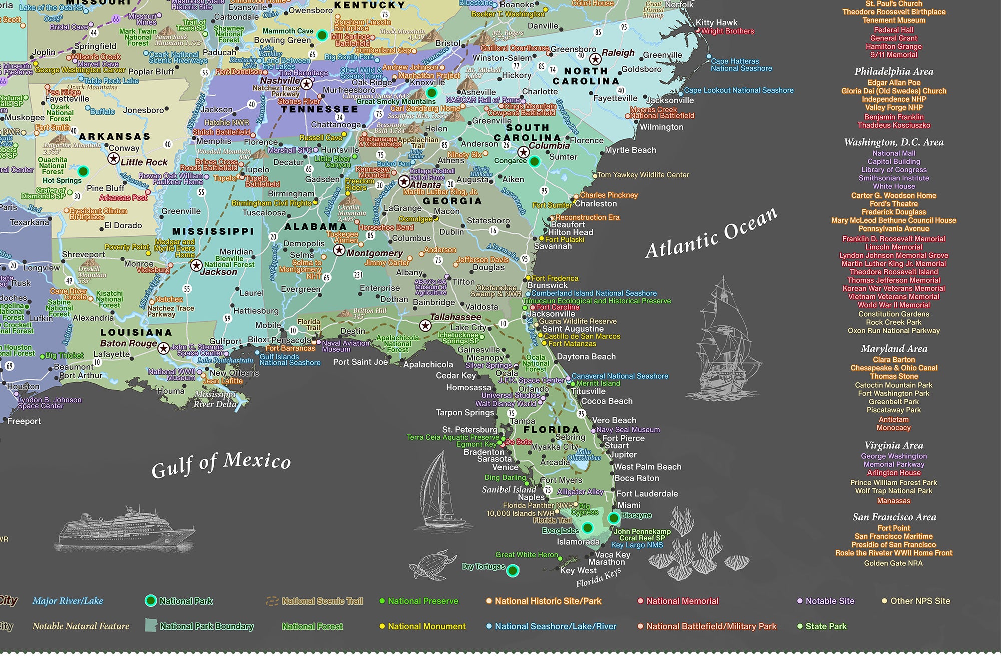 map of the southeast us
