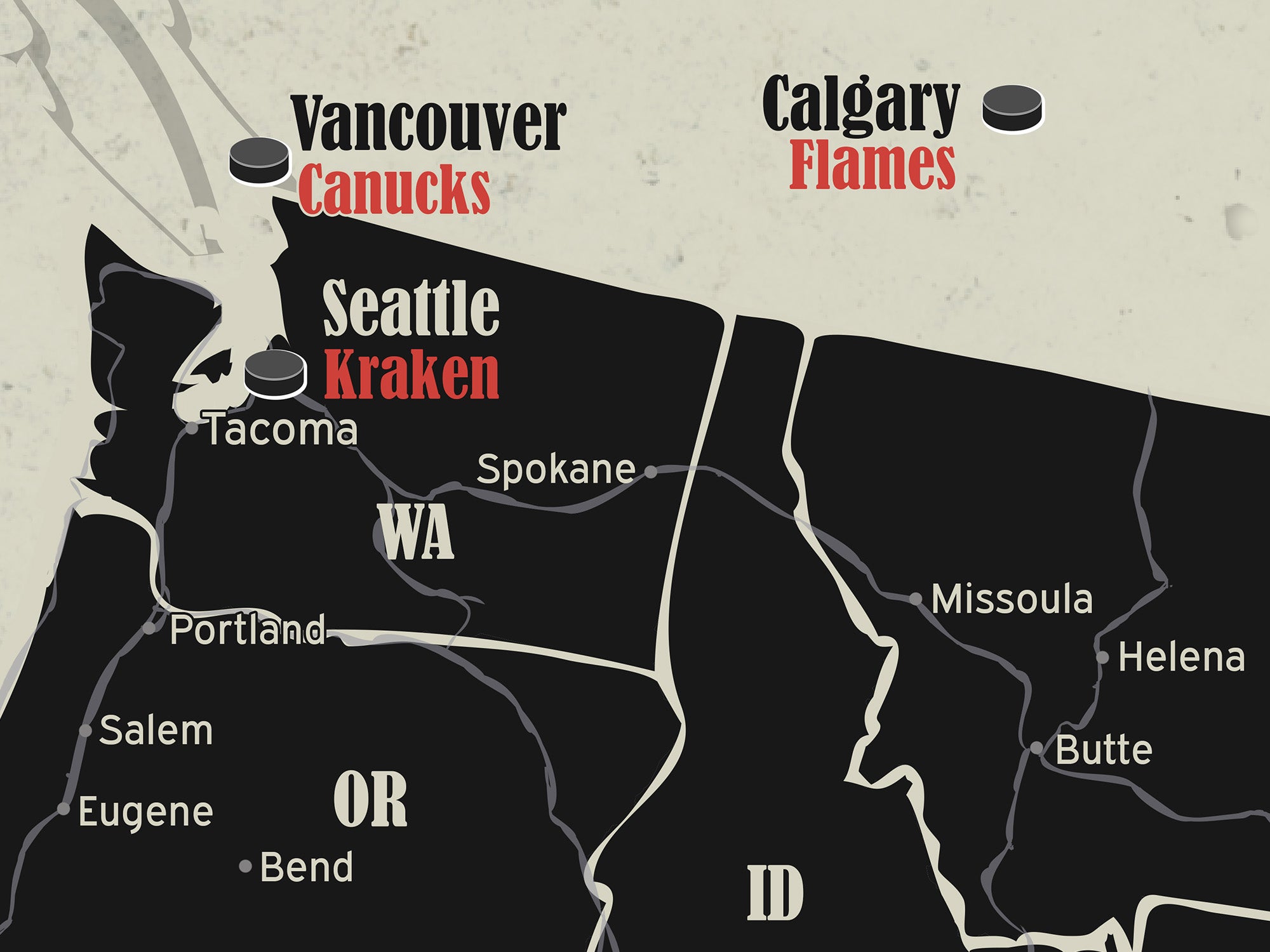 seattle kraken nhl map