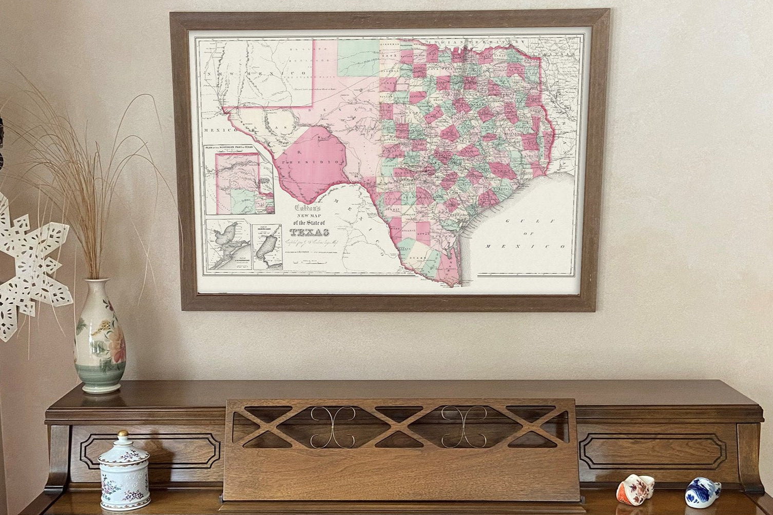 1800s map of Texas