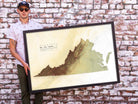 Virginia Map topography wall art