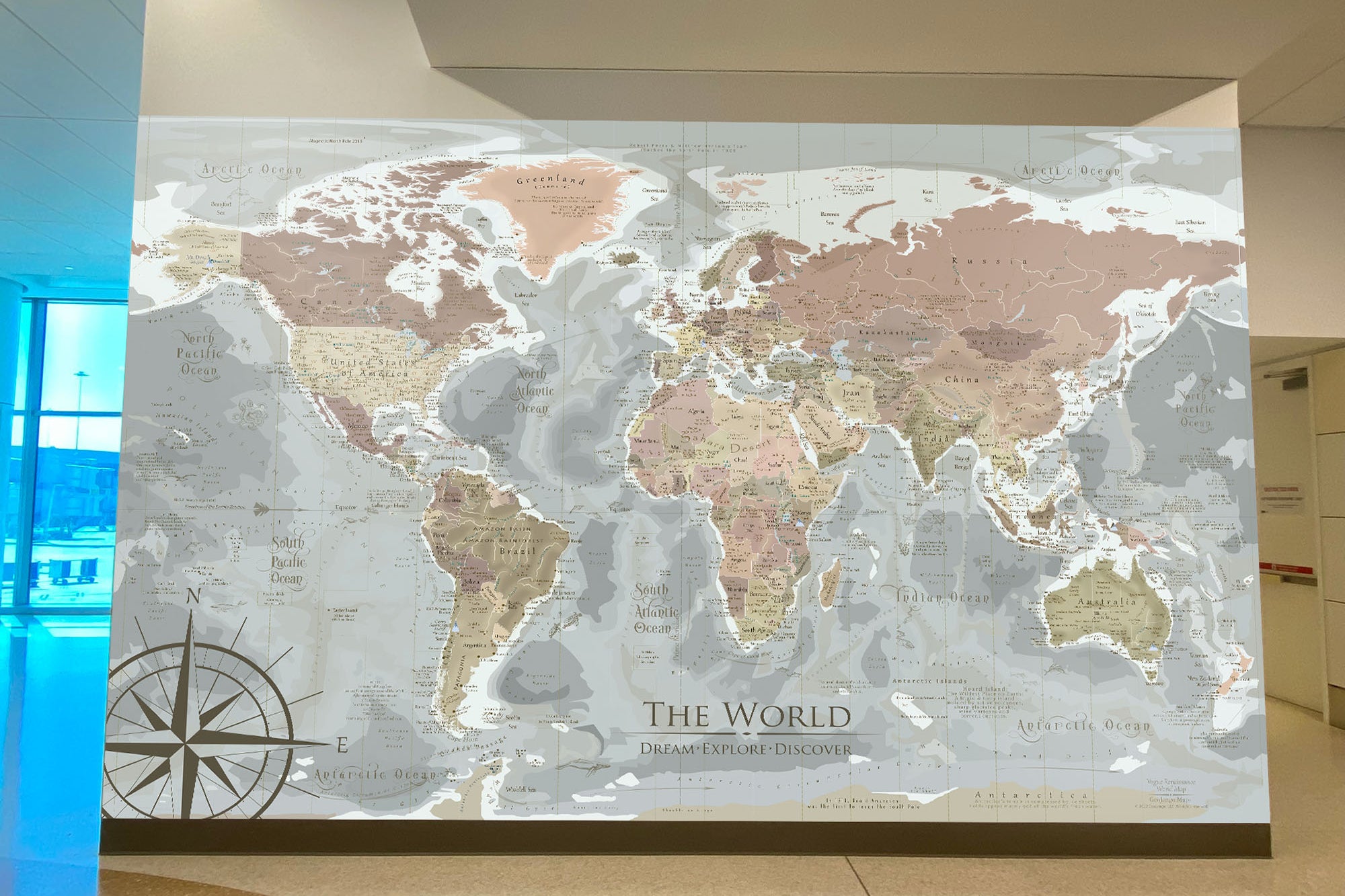 huge map of the world canvas