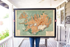 Physical map of iceland regions