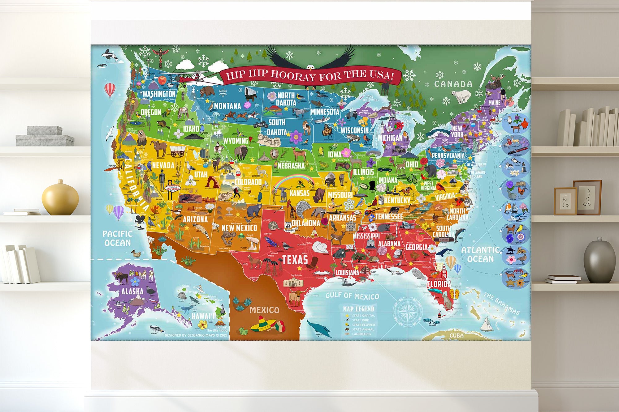 Kids USA map wallpaper