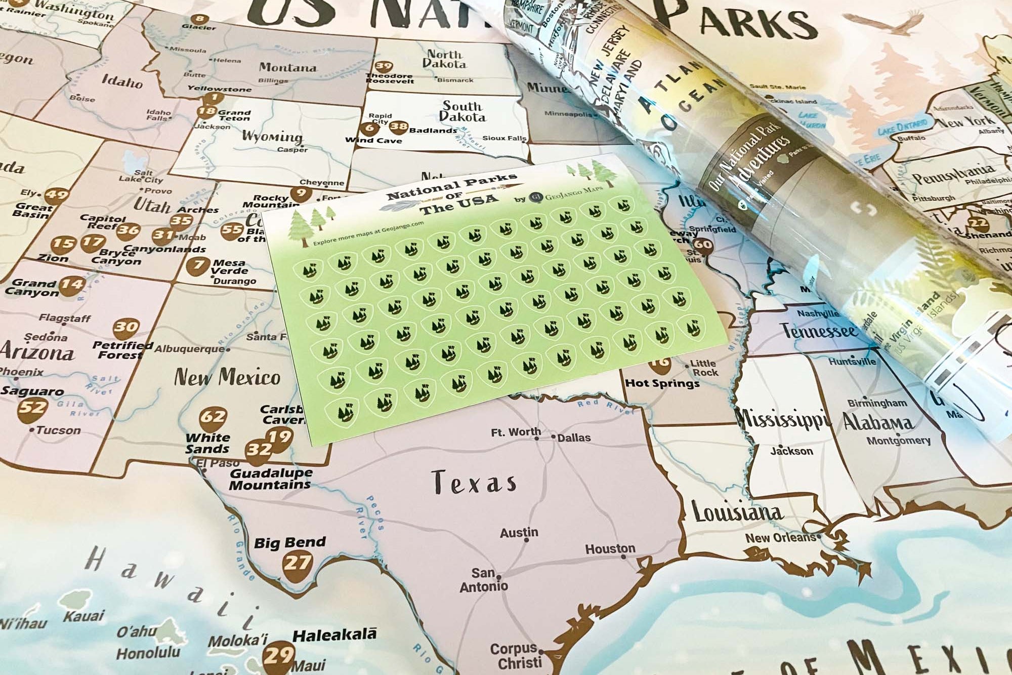 national park sticker map