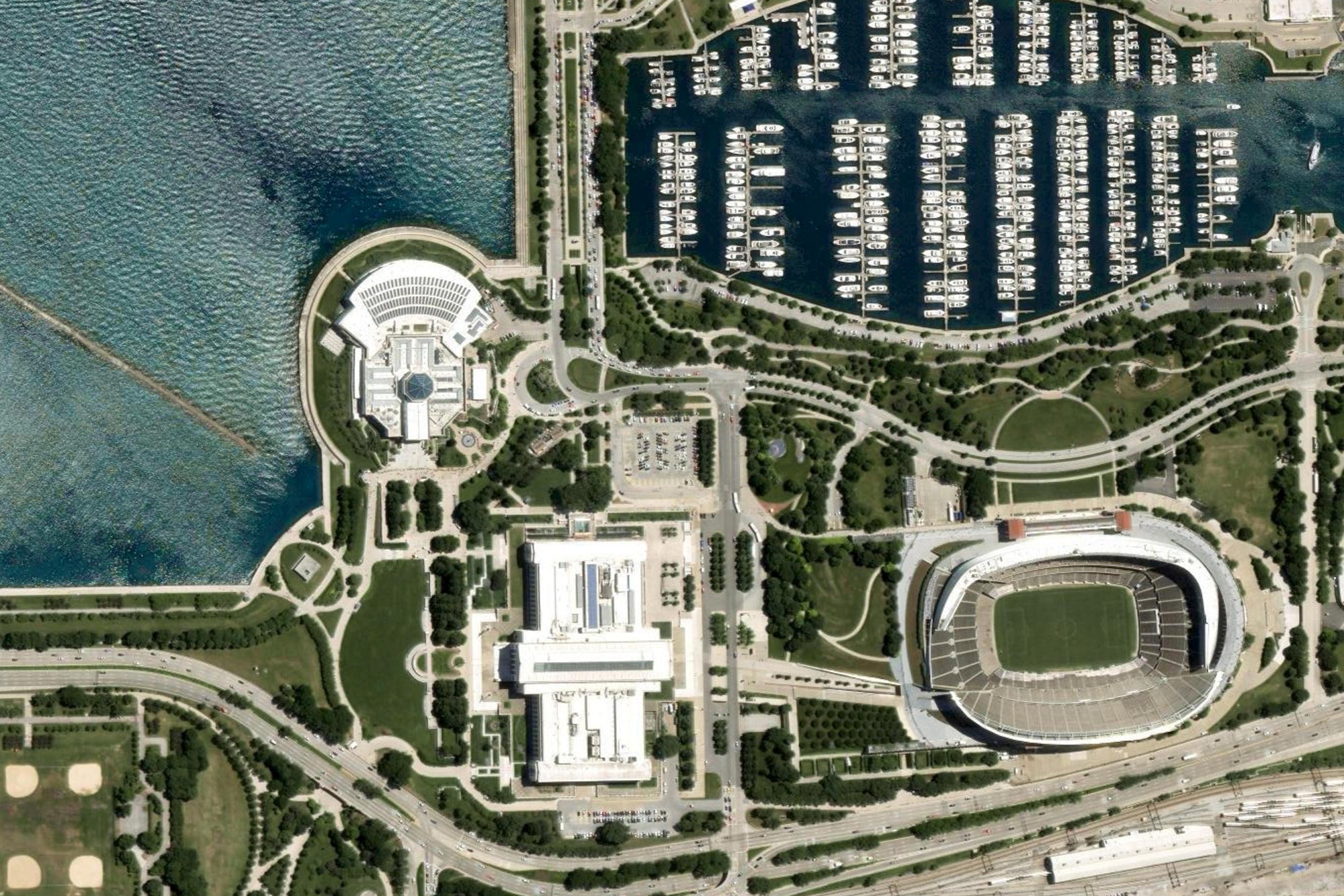 chicago bears stadium art print