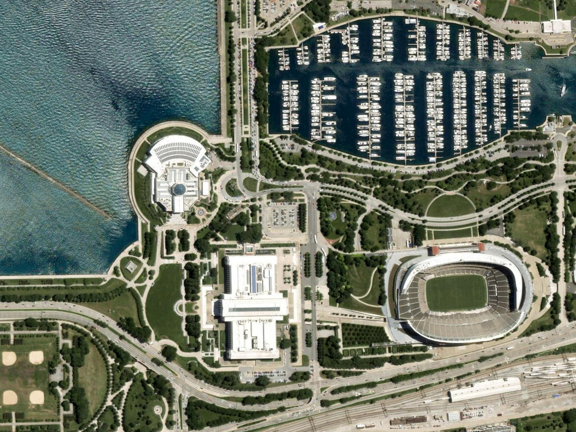 chicago bears stadium art print