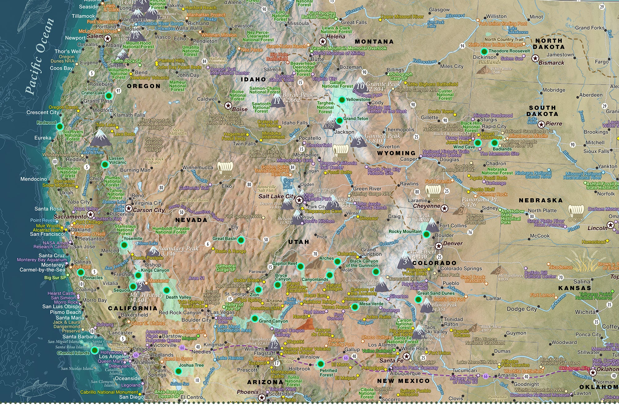 map of national parks in California