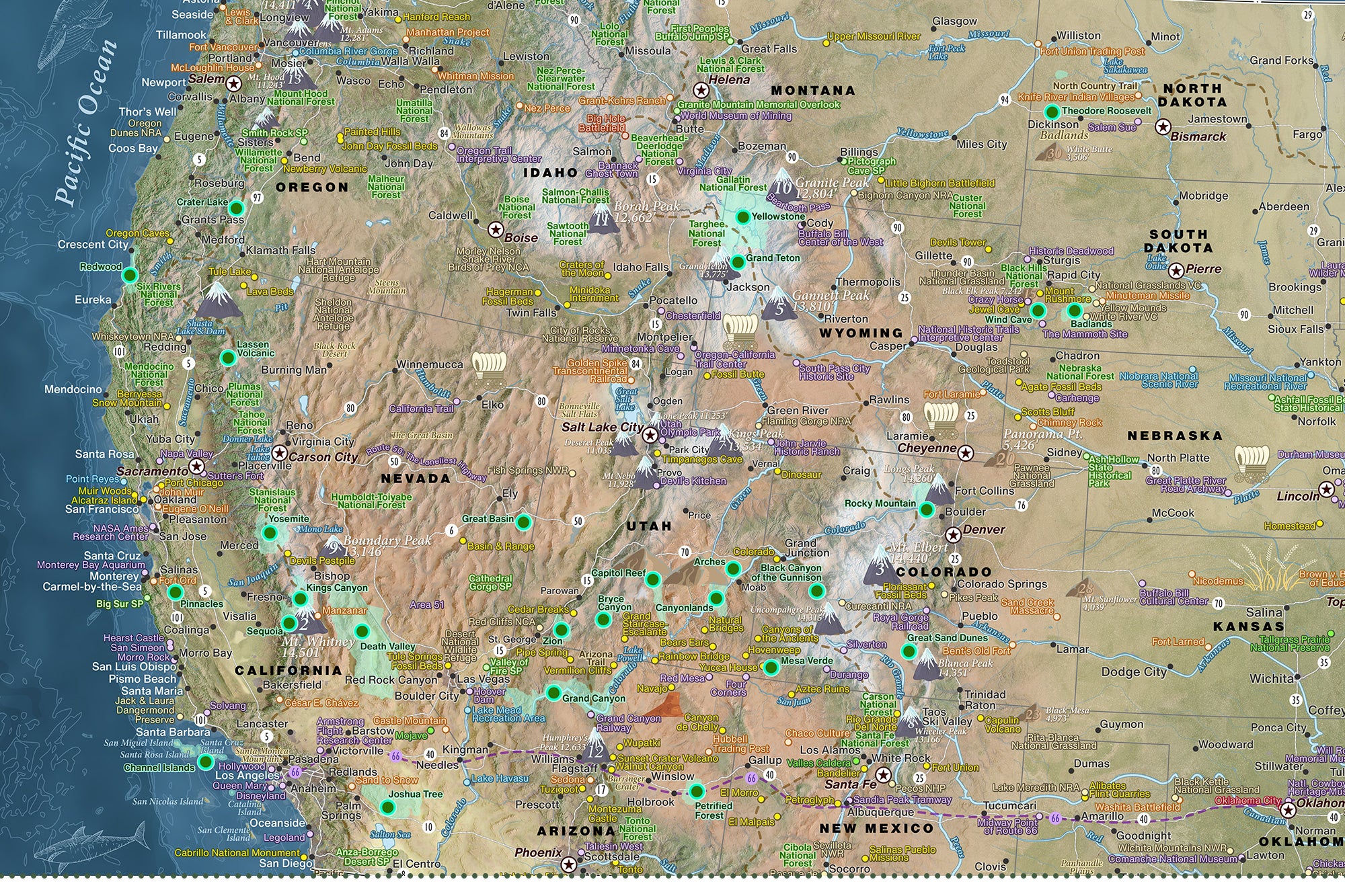 usa historical sites on a map