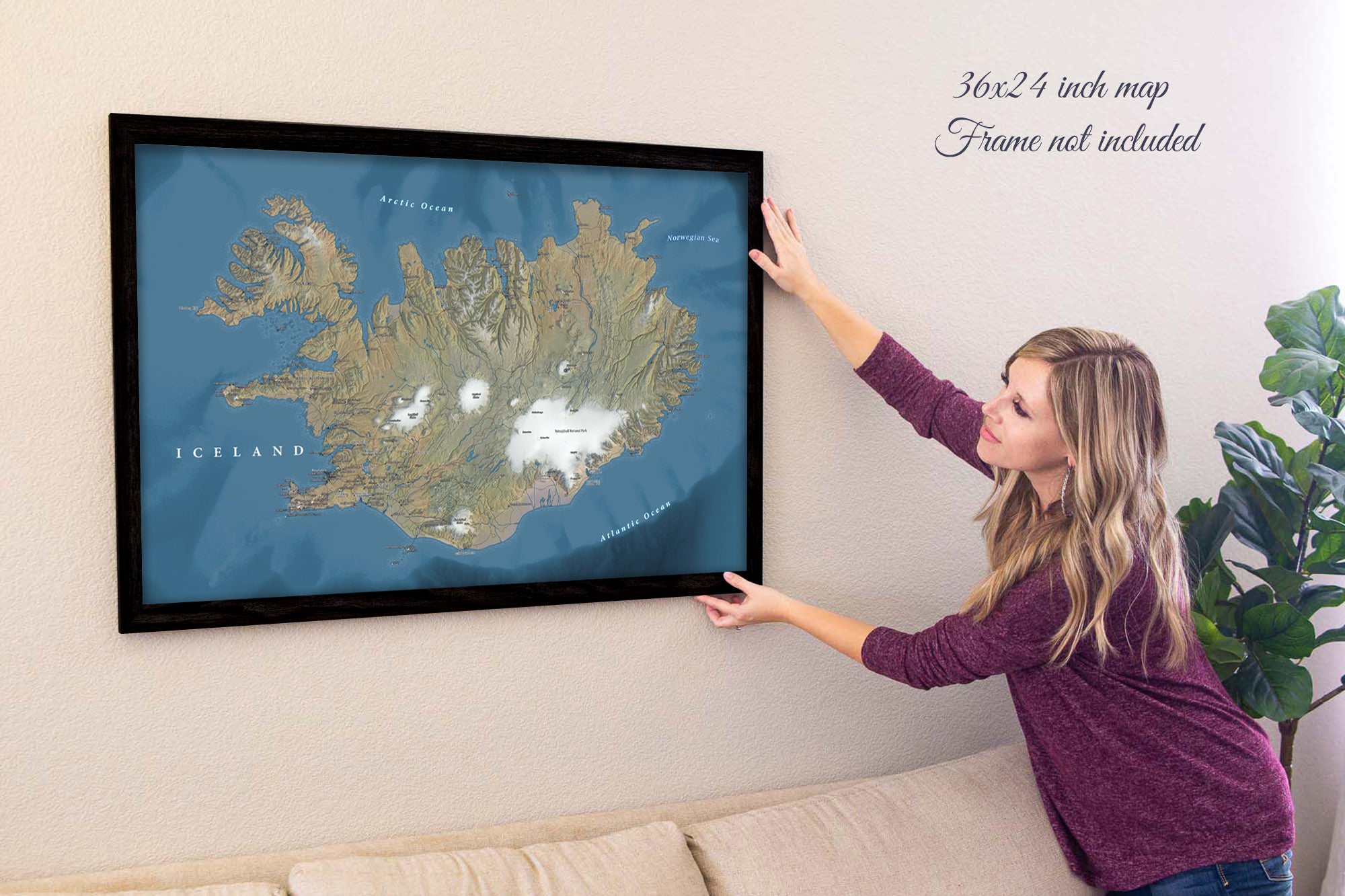 map of iceland print