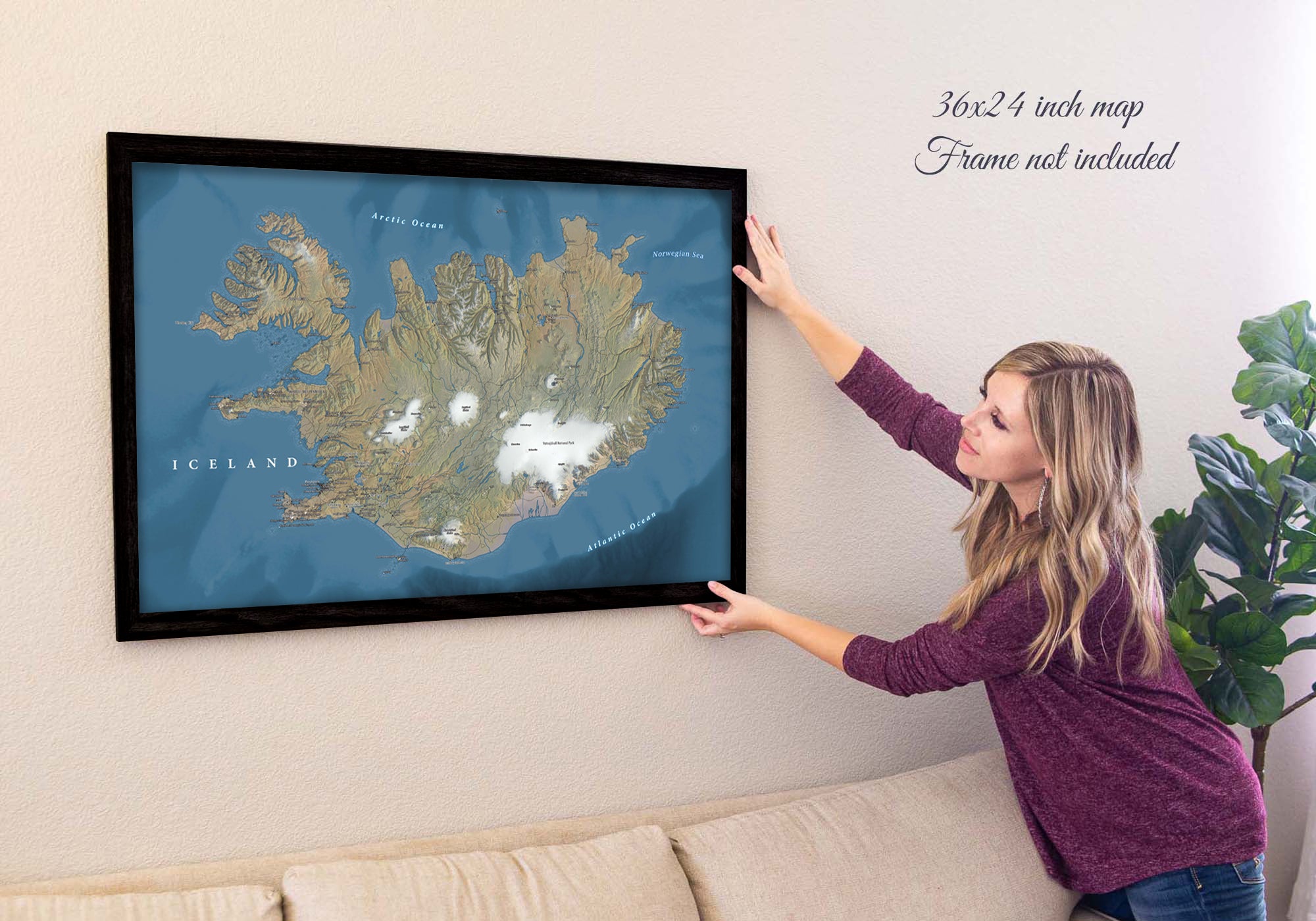 map of iceland print