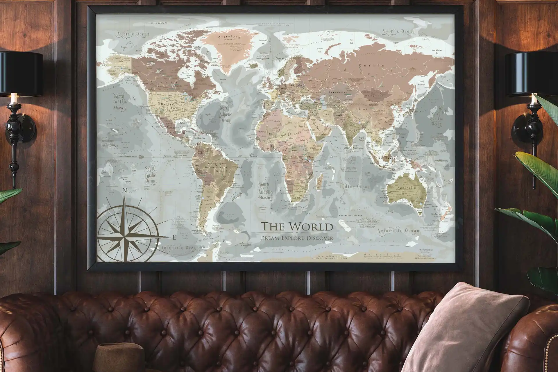 large Push Pin Travel Map