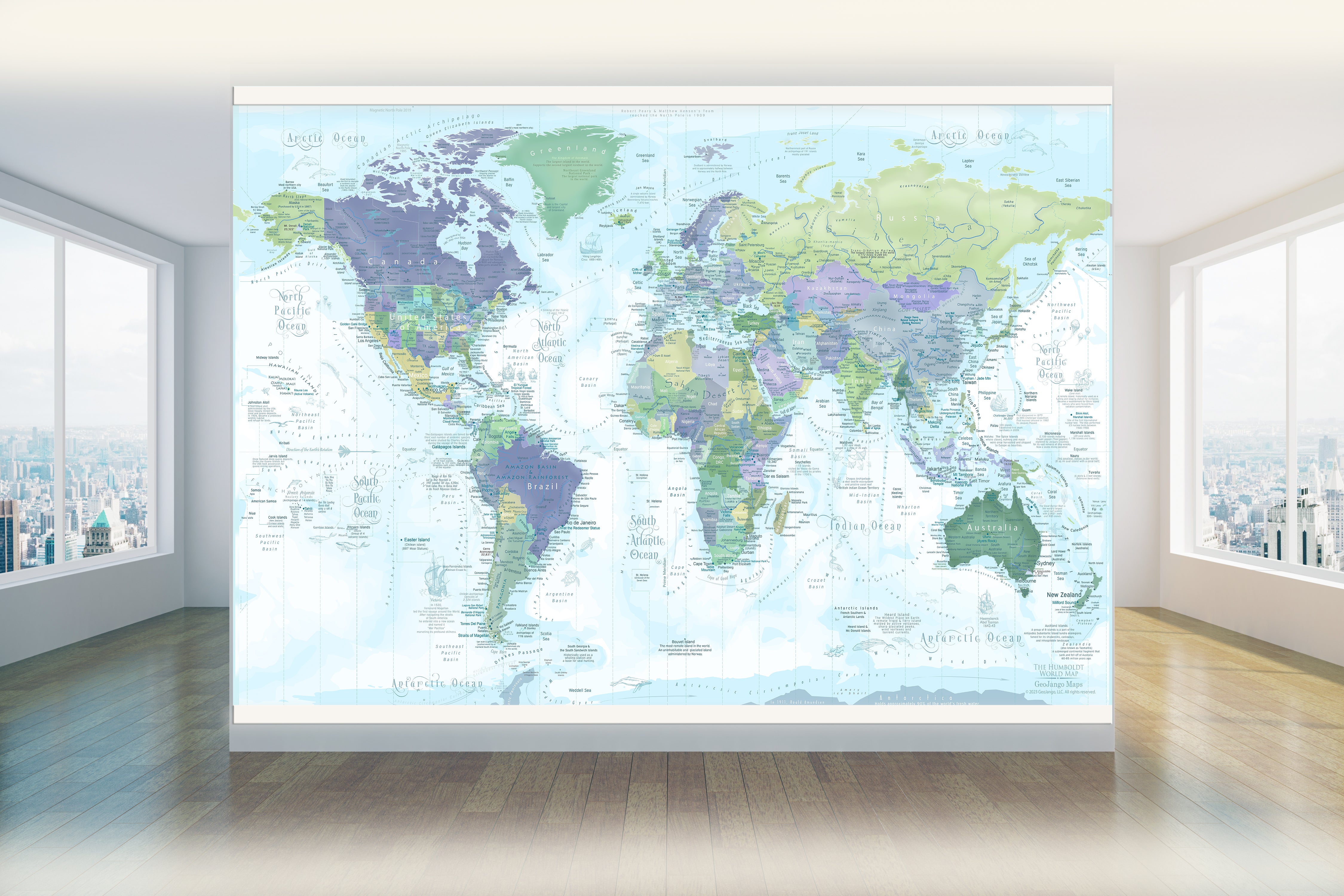 World map wall art
