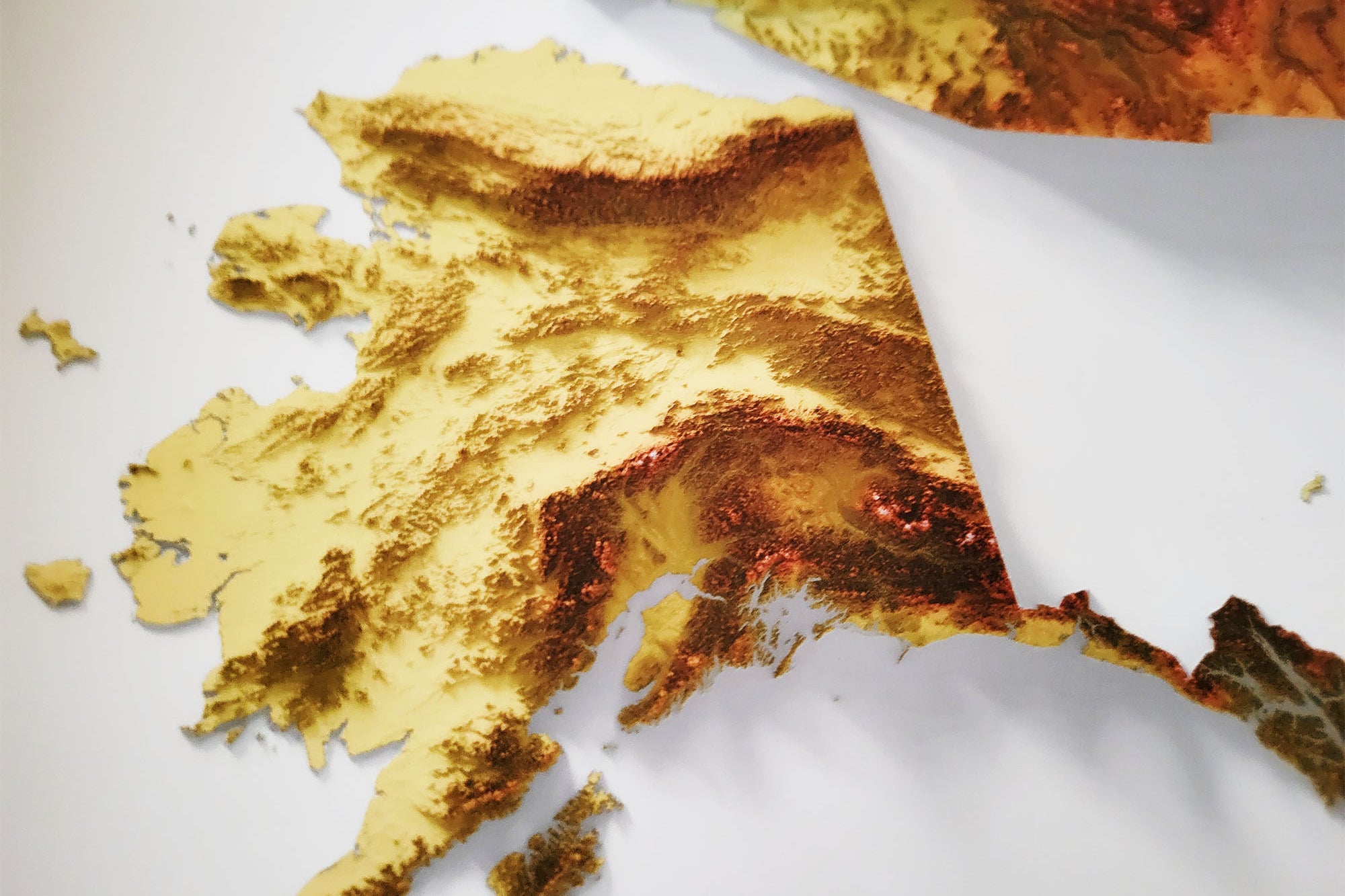 US Relief Map, detail of Alaska