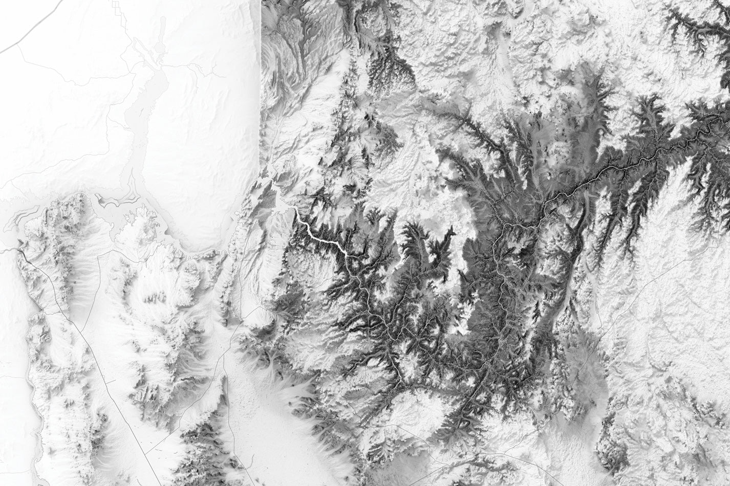 Shaded relief of the grand canyon detailed