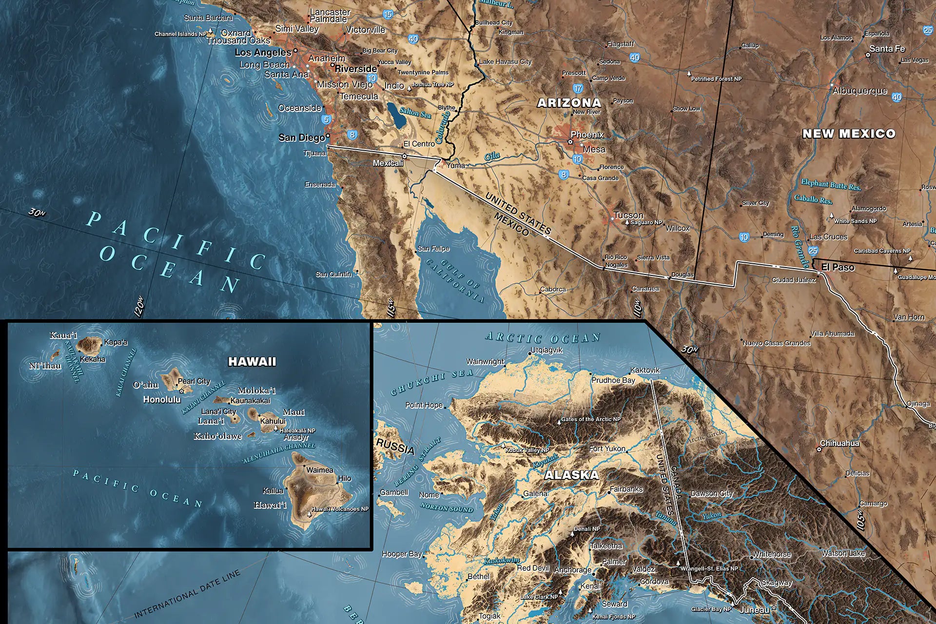map of the united states labeled