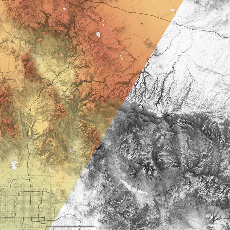 Elevation Map with Shaded Relief