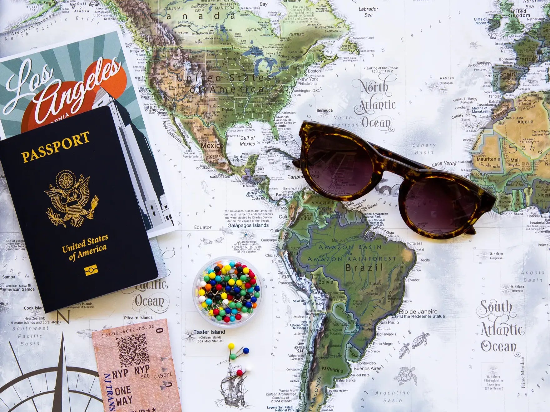 Travel planning with the nautilus world travel map with pins