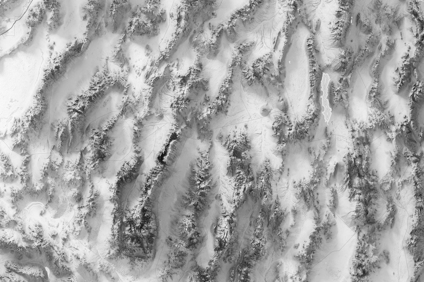 Nevada's mesmerizing Great Basin ranges in detailed shaded relief
