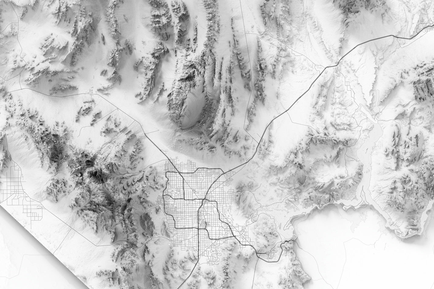 Las Vegas Mountain Ranges shaded relief