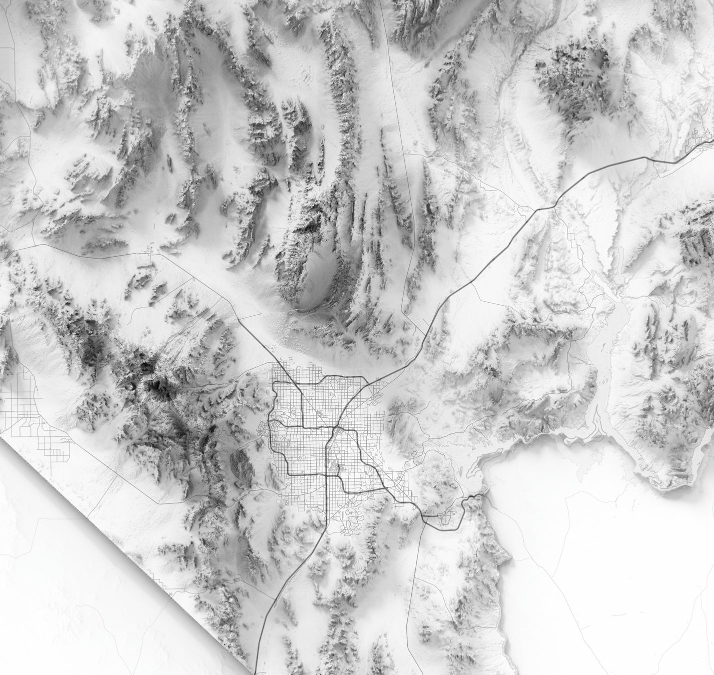 Las Vegas Mountain Ranges shaded relief