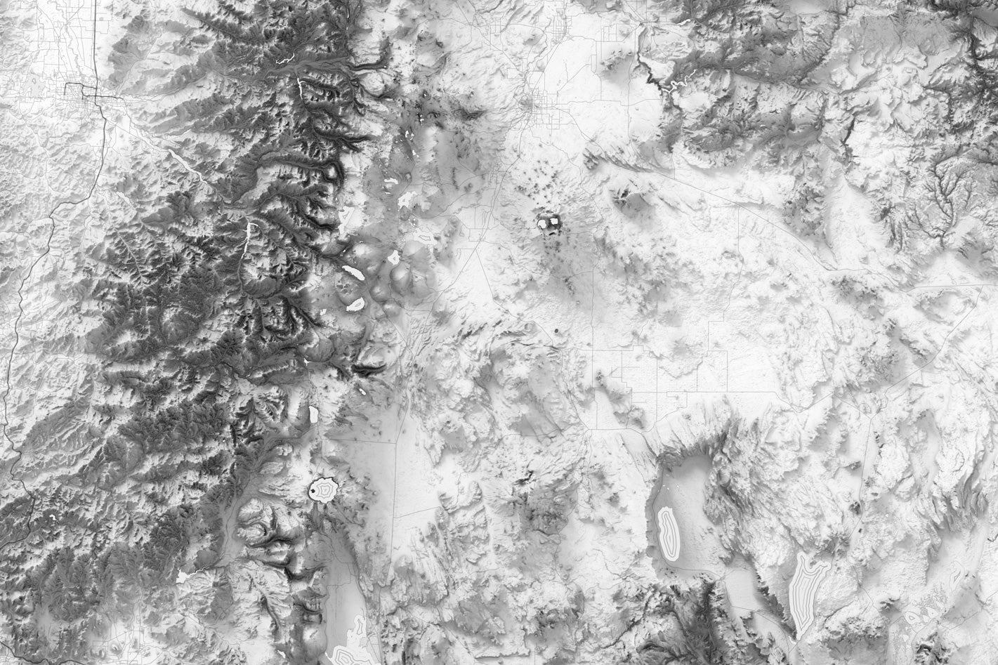 Detailed shaded relief of oregon's volcanic landforms