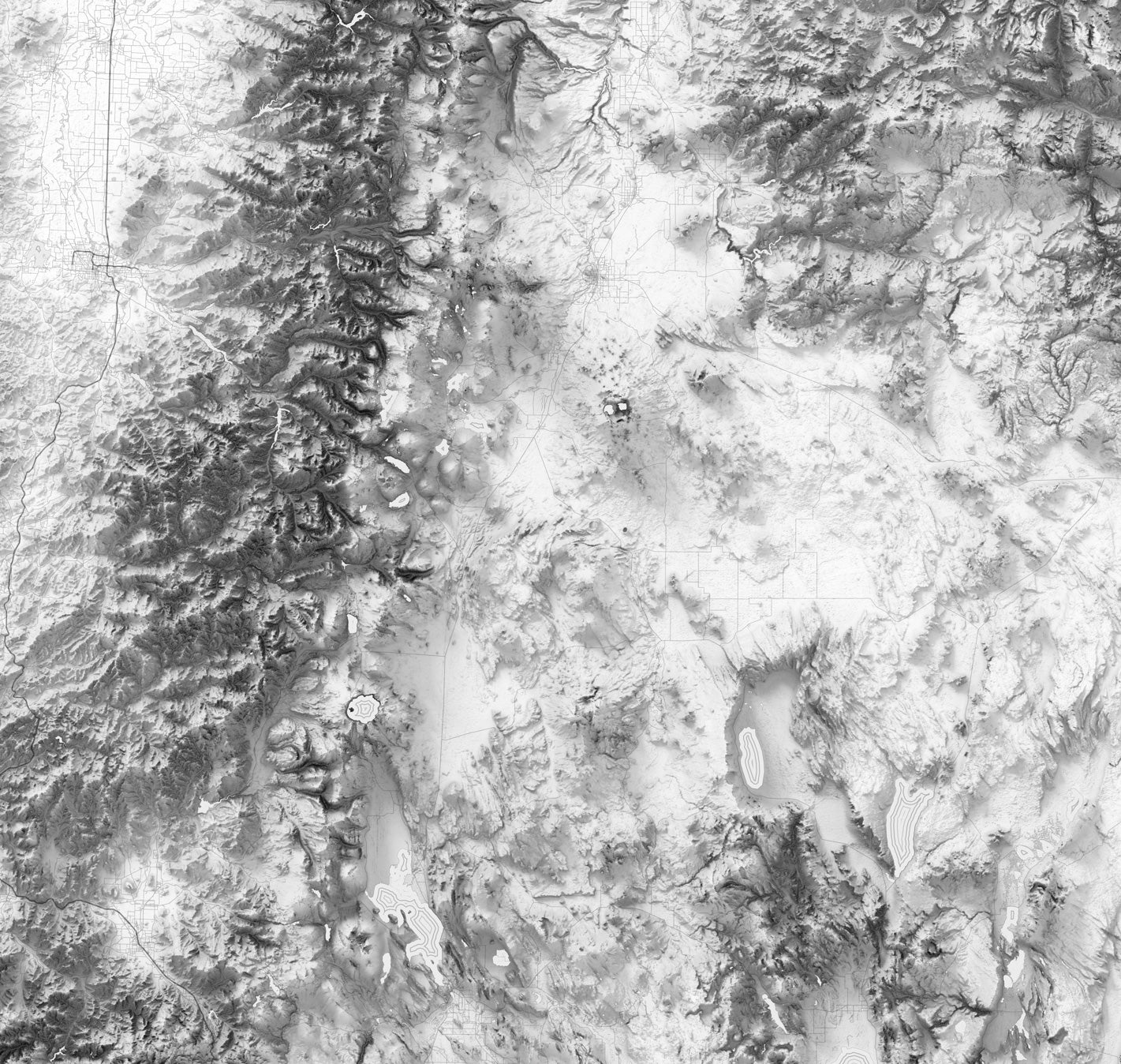 Detailed shaded relief of oregon's volcanic landforms