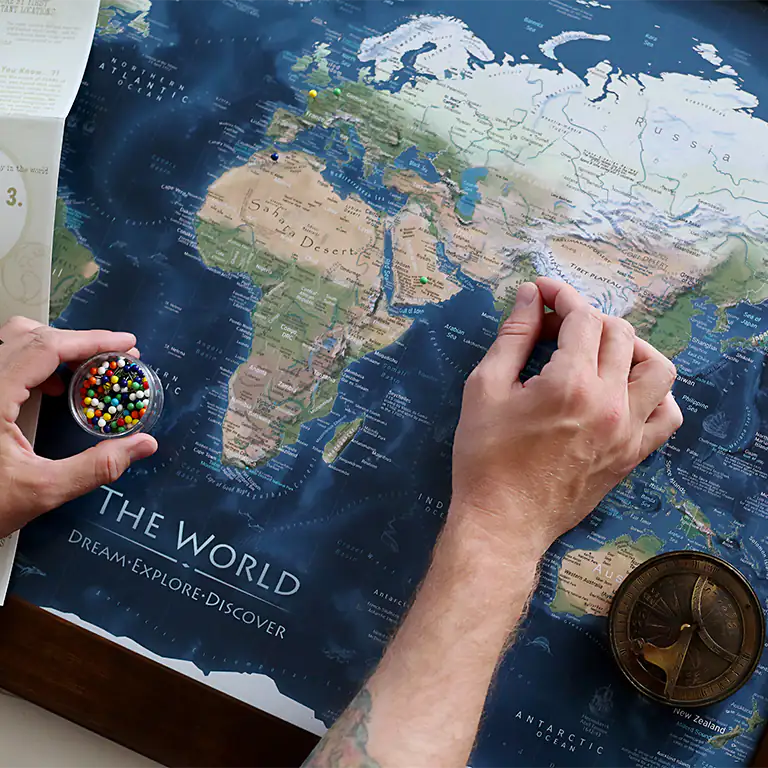 Voyager 2 Travel Map with Pins