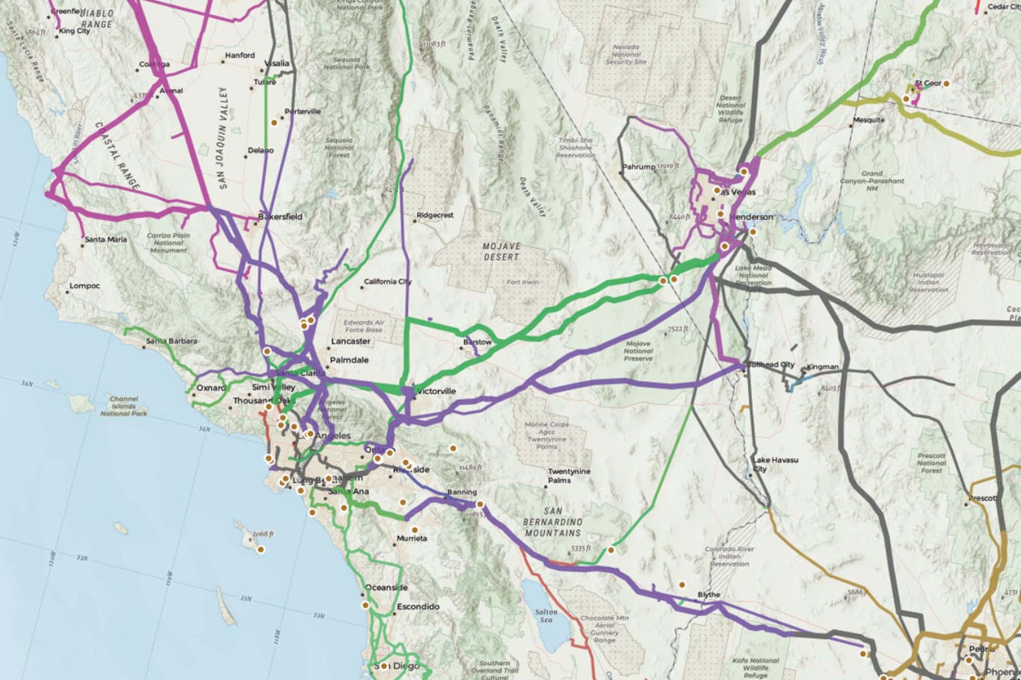 electrical grid map southwest usa