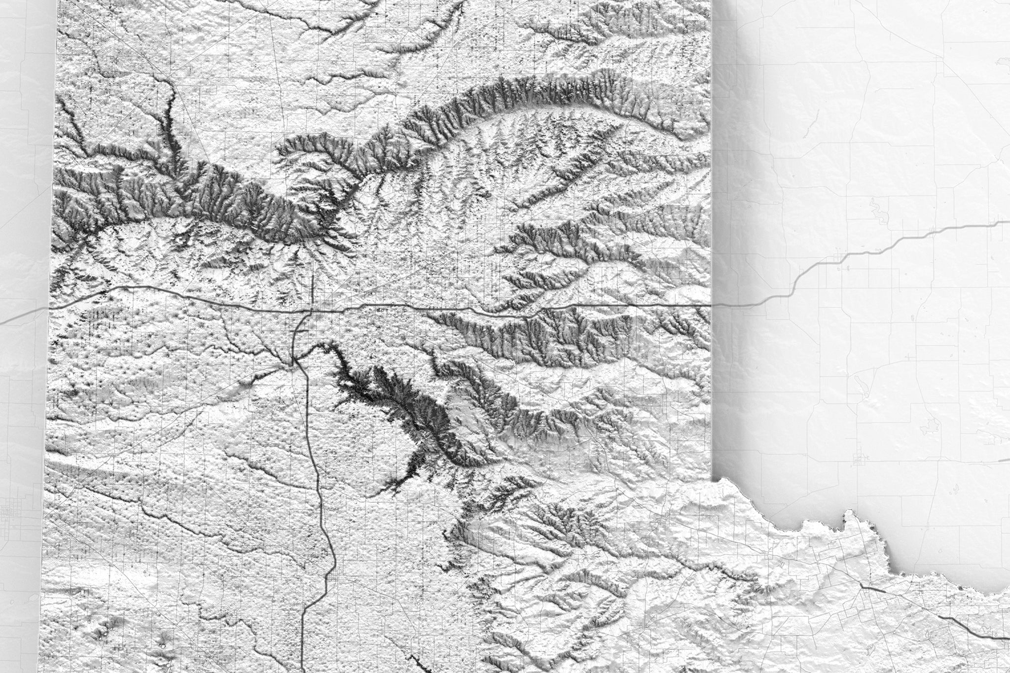 Texas panhandle shaded relief