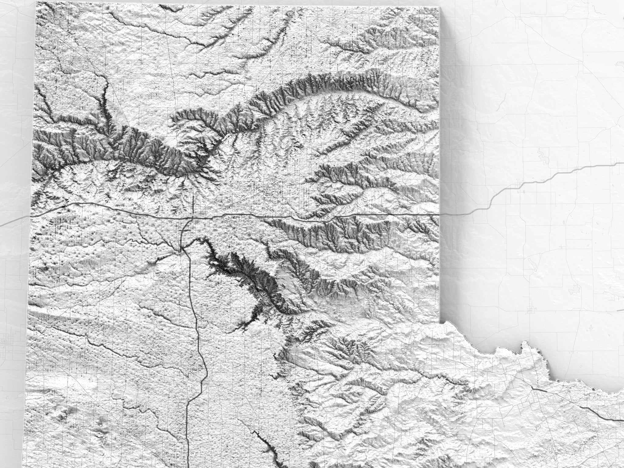 Texas panhandle shaded relief