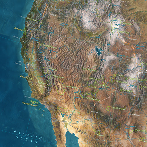 National Parks on the Muir USA Pin Map