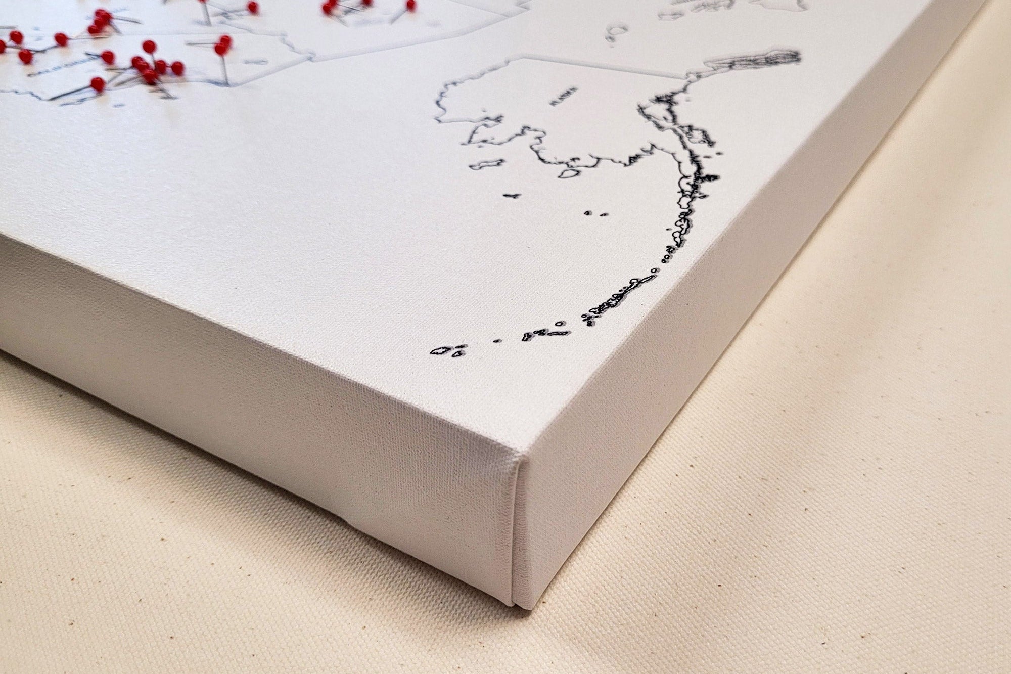 Canvas Wrap Push Pin Map