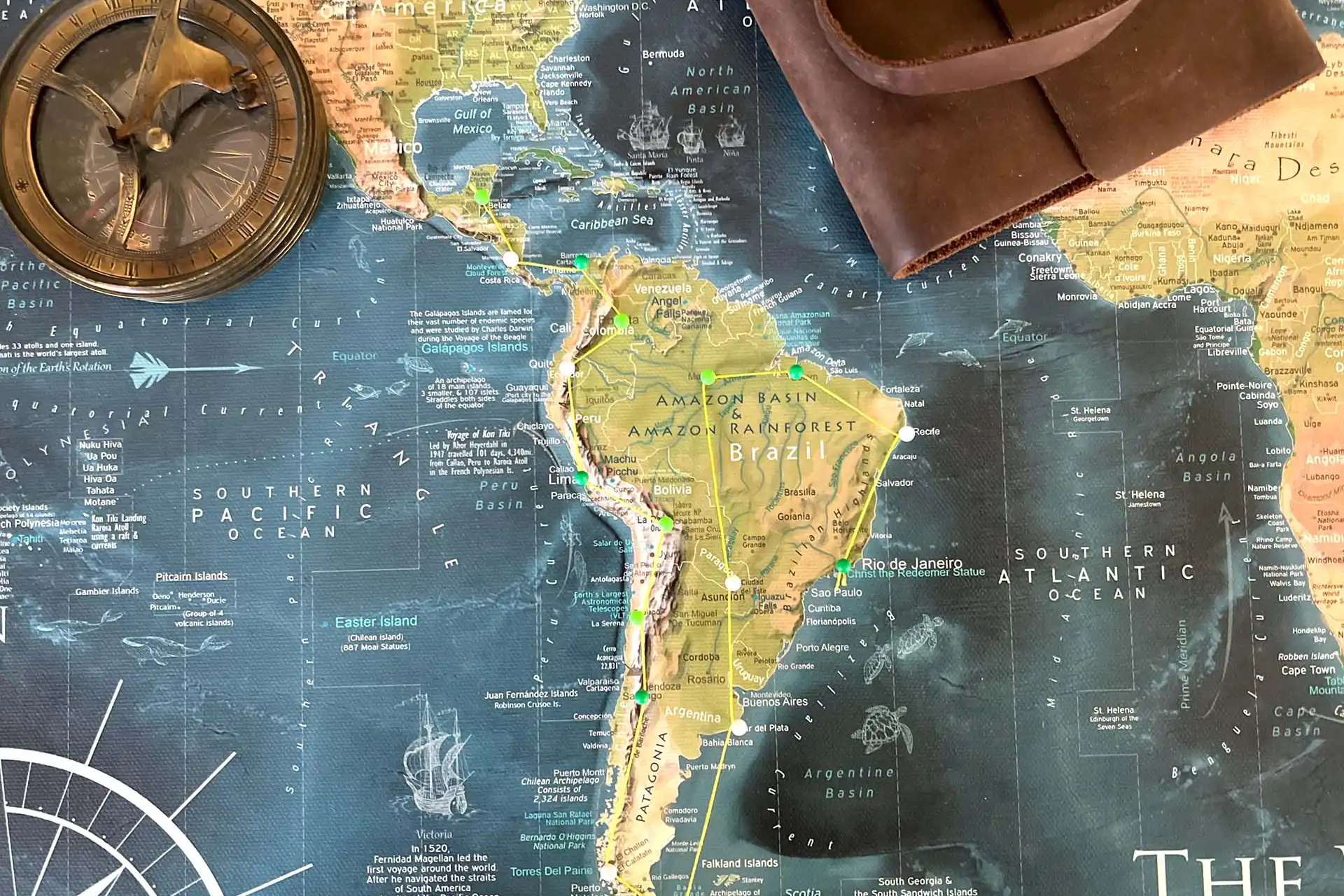 world map push pin