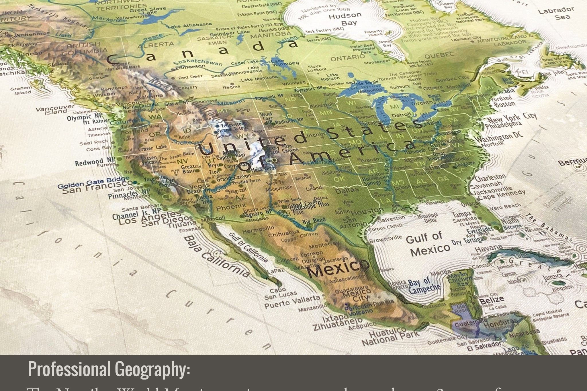 North America on world map