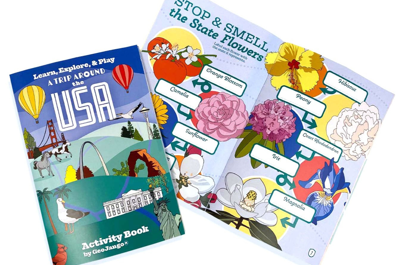 kids activity book geography
