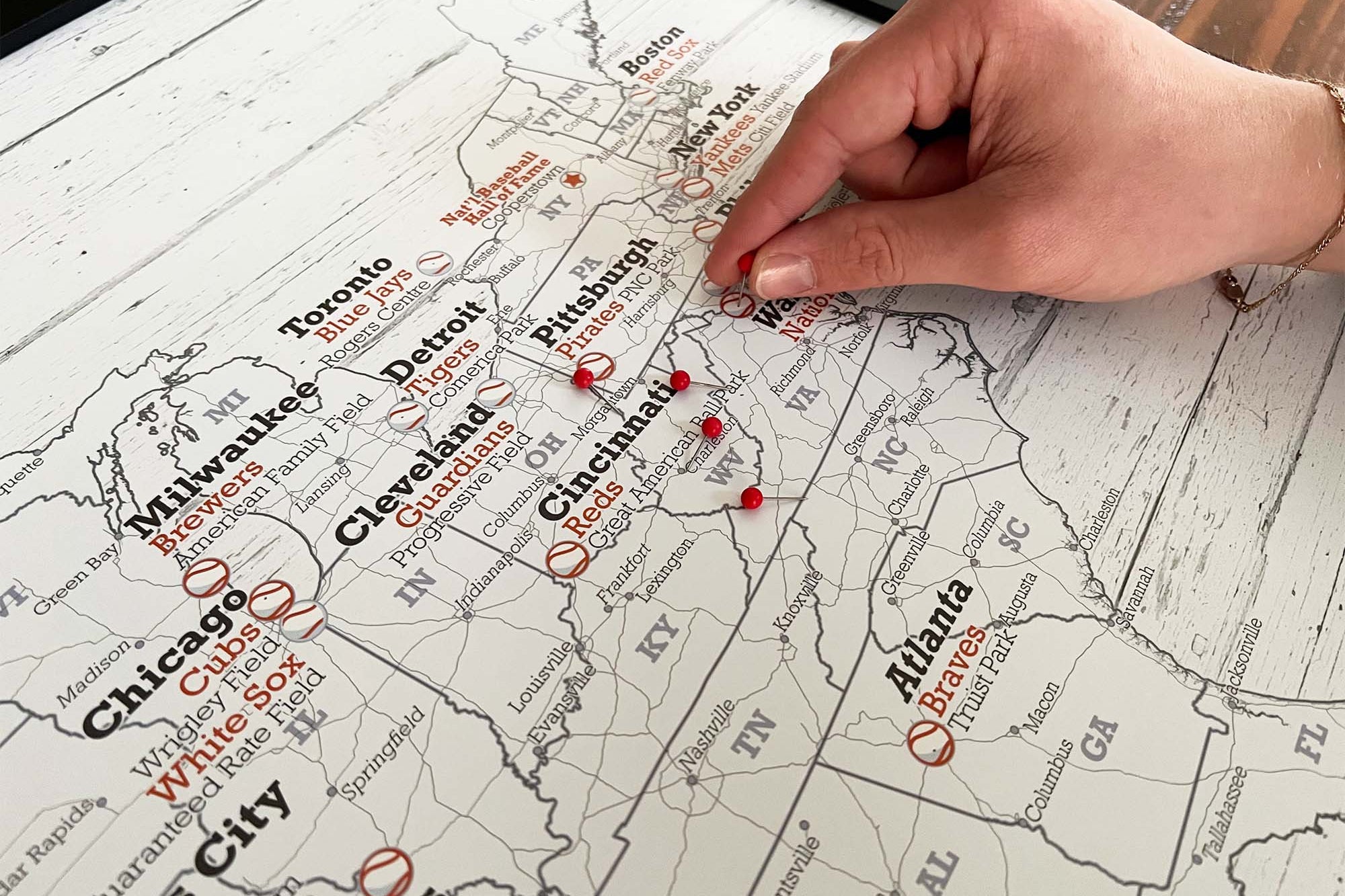 Baseball Map Pins