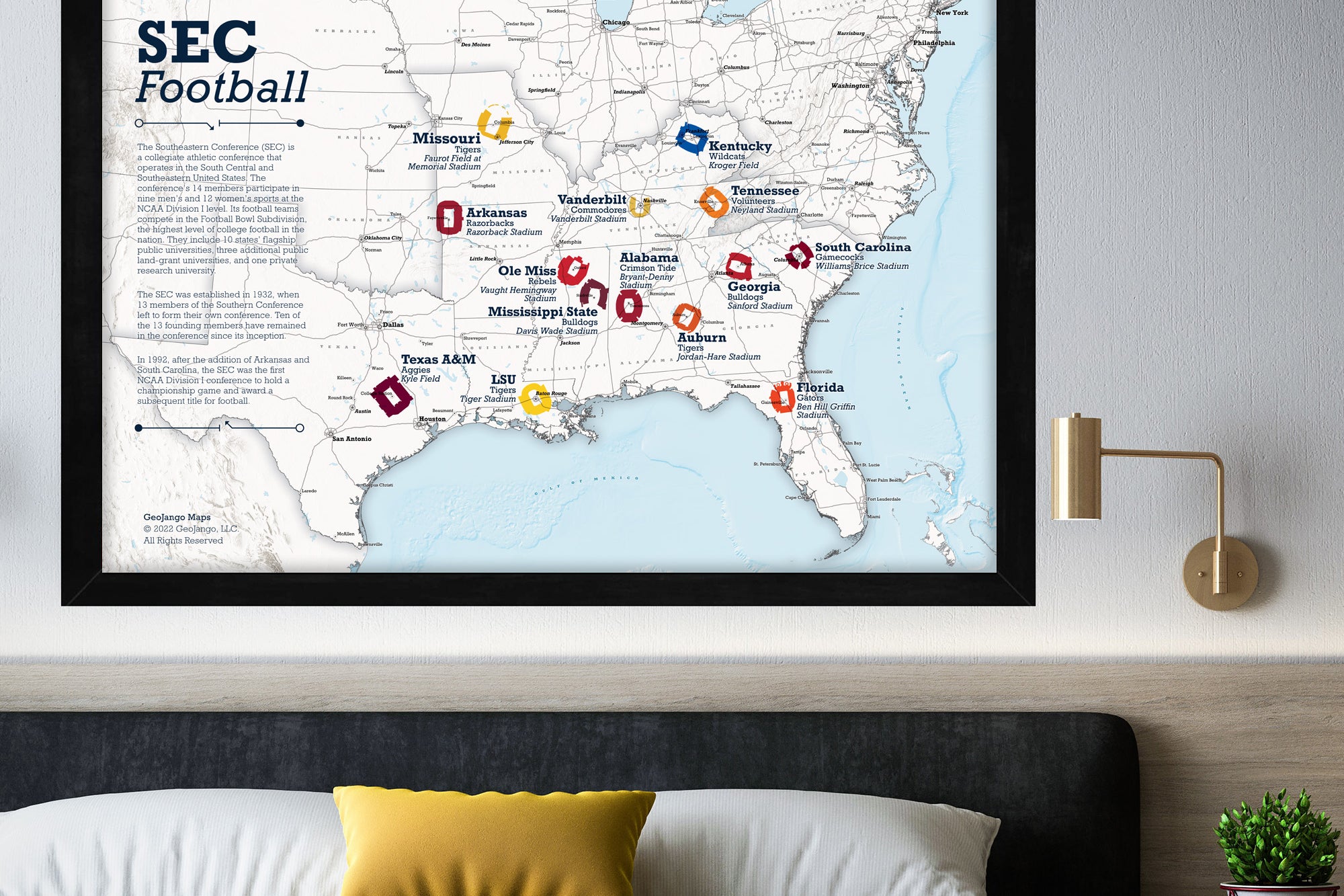 SEC College Football Stadium Map