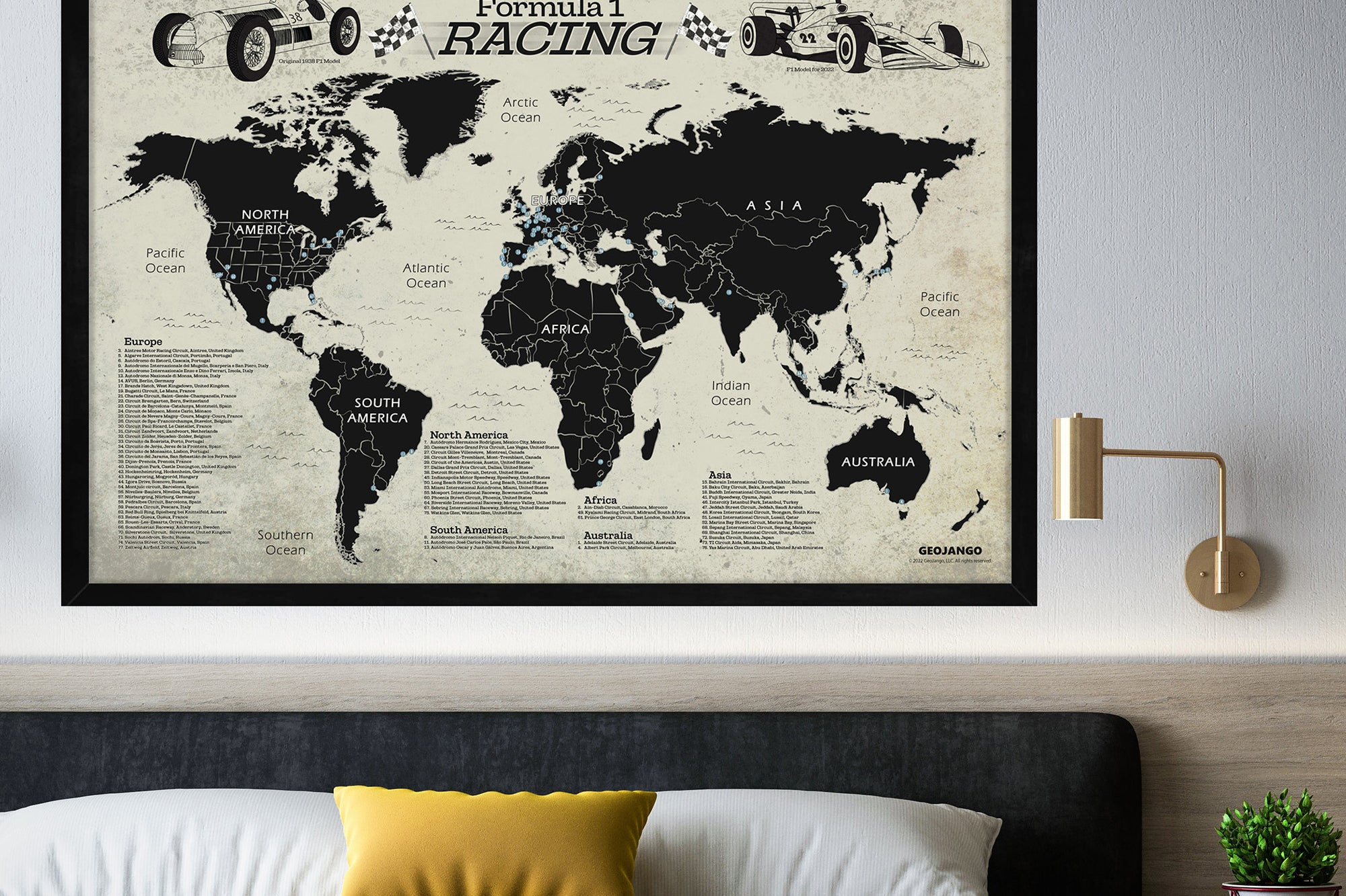 Formula racing push pin map