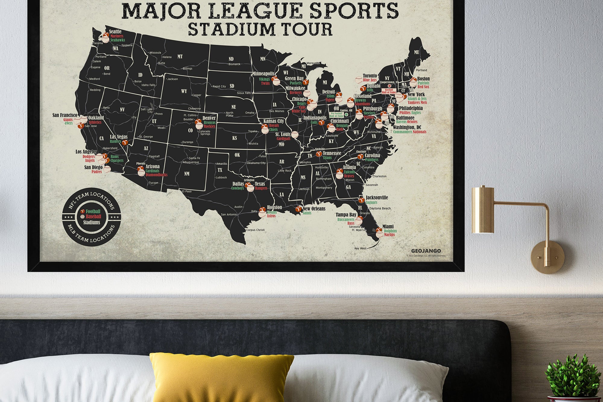 Football and Baseball Stadium Map