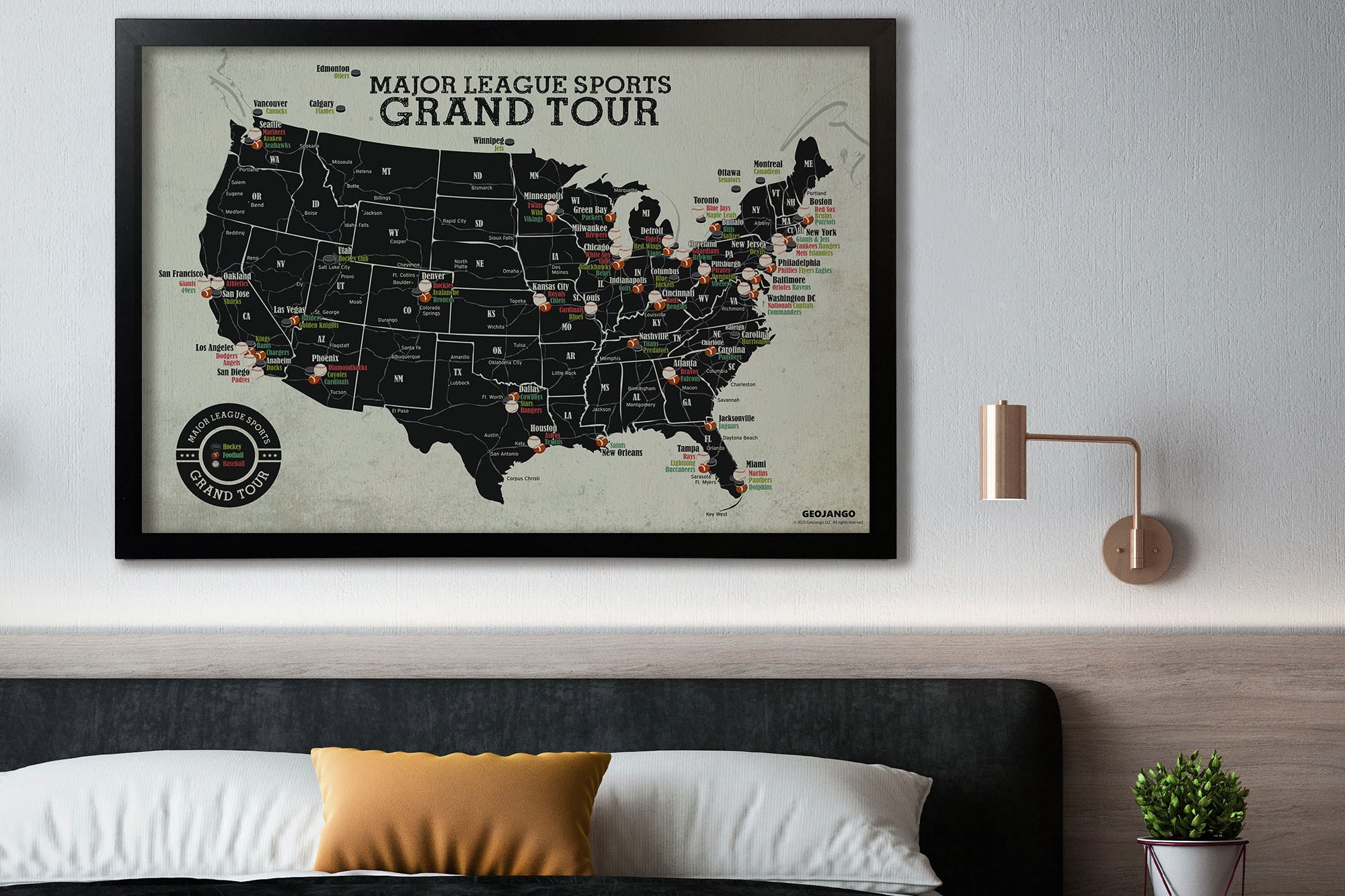 Major league sports map
