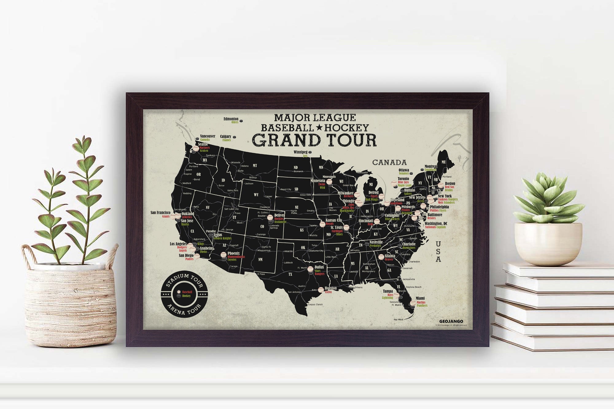 major league sports teams map