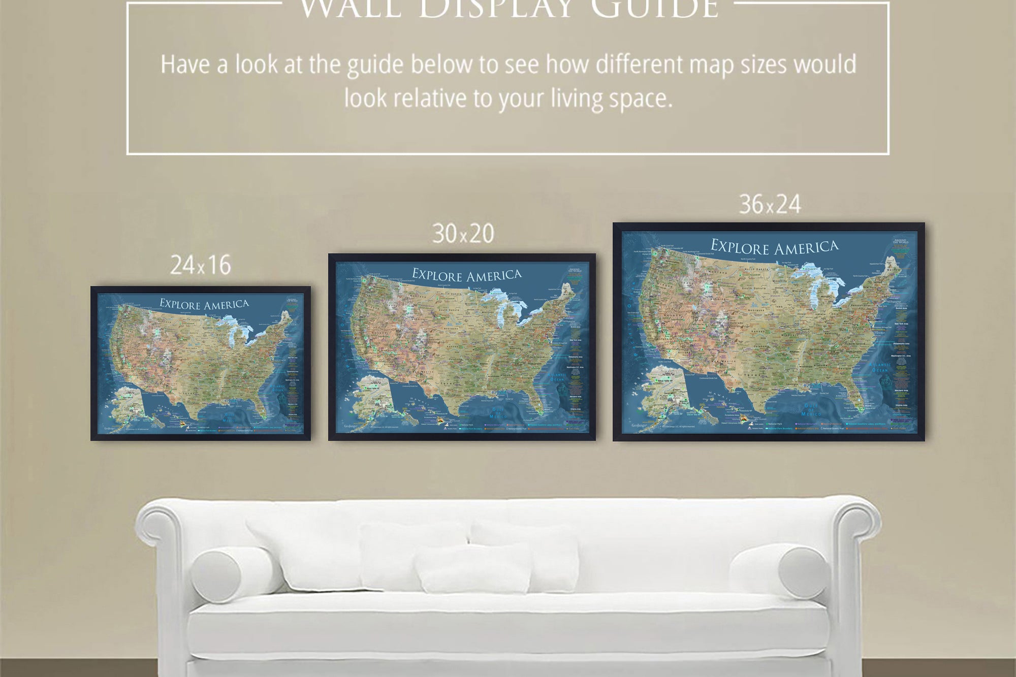 usa map frame options