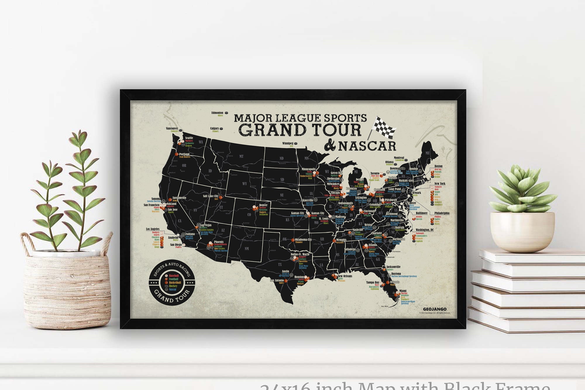 Major league sports map