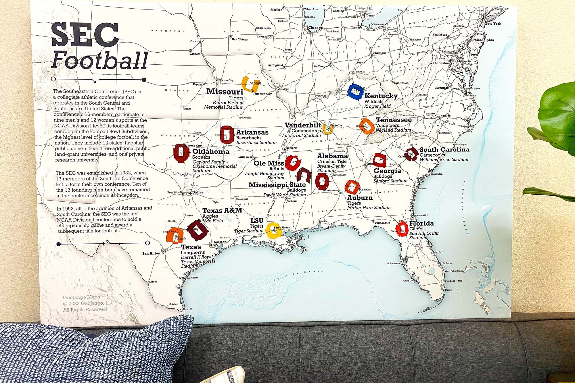 college football stadiums map