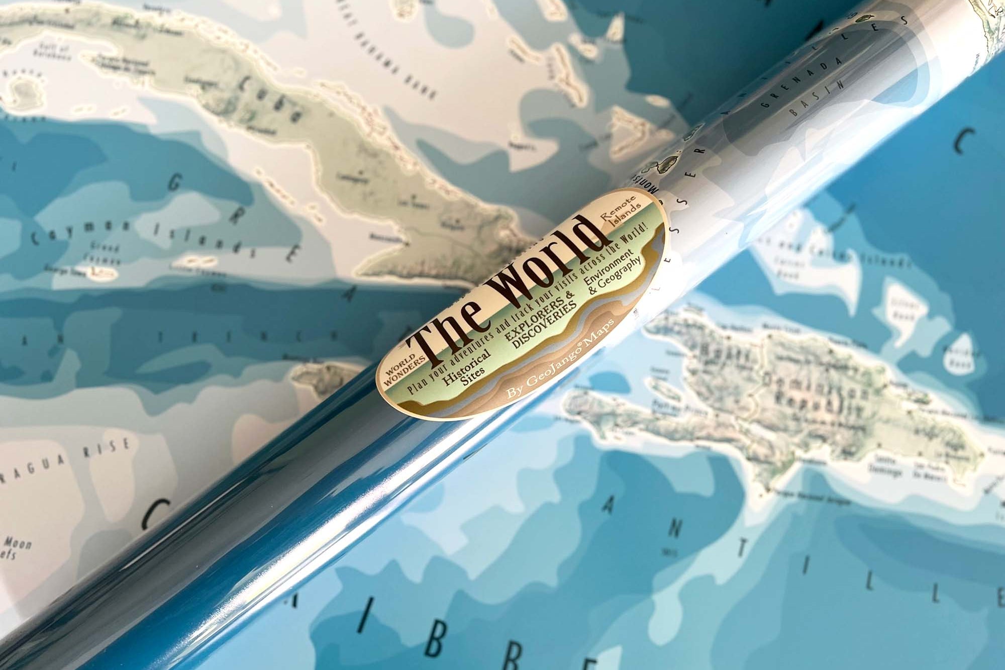 Map of Caribbean sea poster