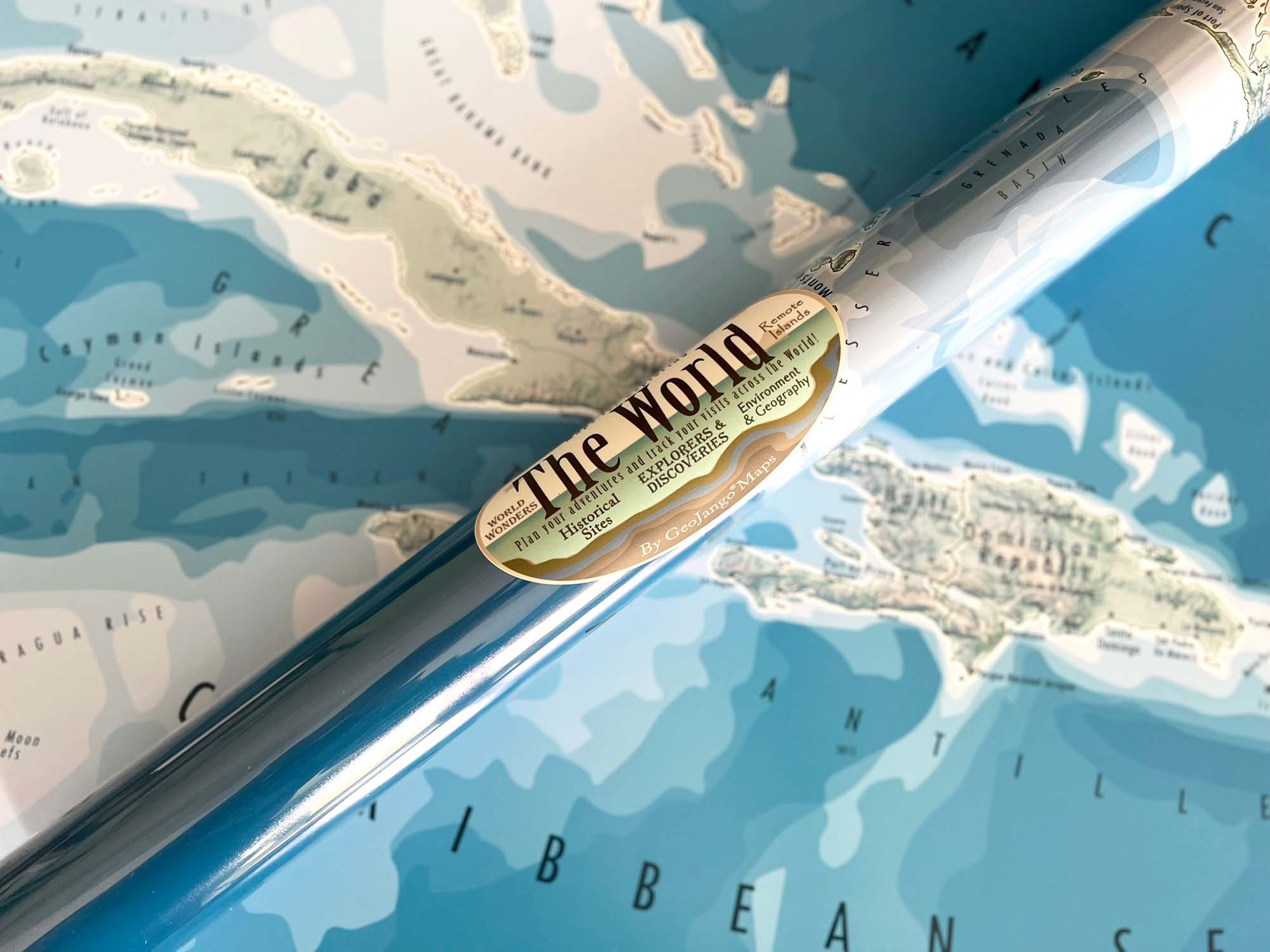 Map of Caribbean sea poster