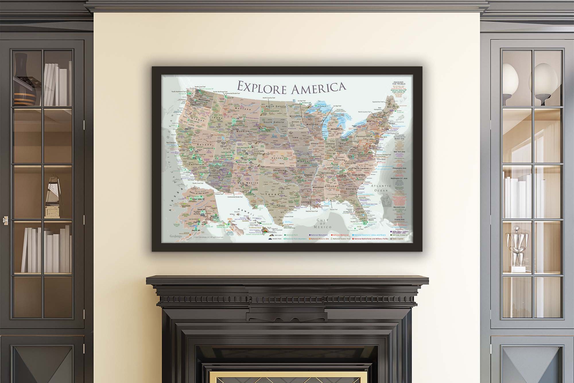 vintage national parks map