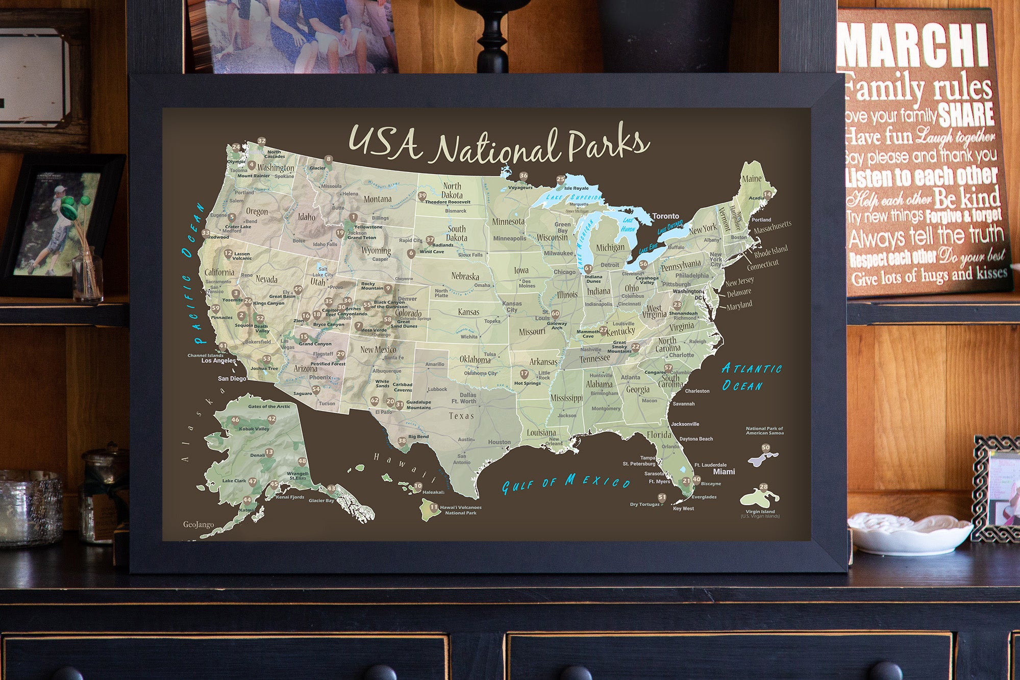 national parks checklist map