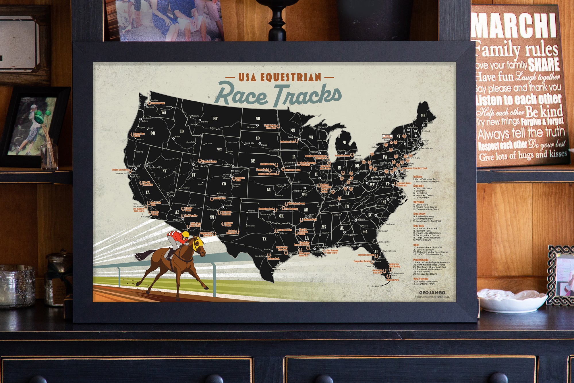 us horse racing tracks map