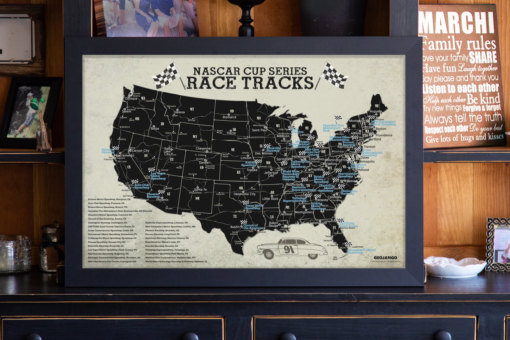 Map for NASCAR fans